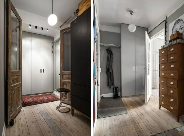 Индустриальные мотивы в дизайне квартиры в Швеции (80 кв. м)