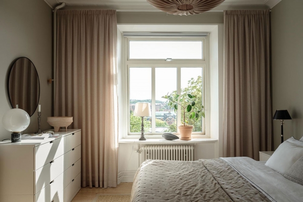 Тёплая и нежная квартира с камином в Швеции
